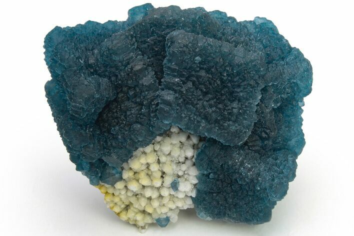 Blue, Cubic/Octahedral Fluorite Encrusted Quartz - Inner Mongolia #224769